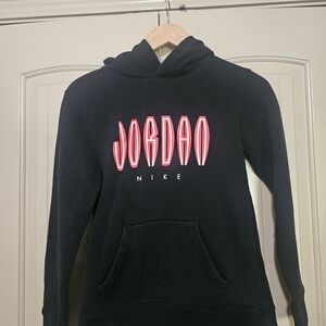 Jordan Nike Black Hoodie with Pink Logo